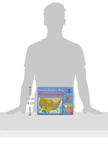 Waypoint Geographic 500-Piece USA Map Jigsaw Puzzle, Educational Fun, 24" x 36", Blue Ocean, Model HMP02