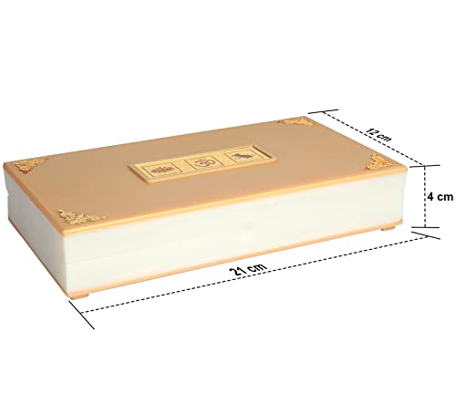 ARNAVIRA Lakshmi Ganpati With Kalash Gold Plated Photo Frame with Charan Paduka Pocket Temple for House Warming Gifts Return Gif