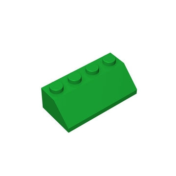 Classic Building Bulk Part Slope 45 2X4 Smooth, 200 Piece Green Building Slope 45 2X4 Smooth, Compatible With Lego Parts And Pie