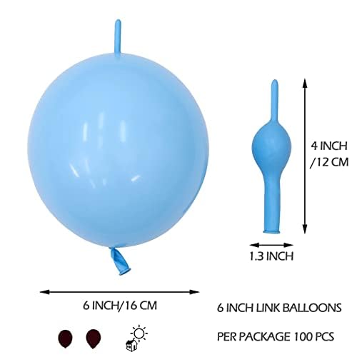 In-Jooyaa 6 Inch Latex Link Balloons 100 Pcs Quick Link Balloon For Party Decoration(White And Gold)