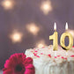 10th Birthday Candles,Gold Number 10 Cake Topper for Birthday Decorations Party Decoration