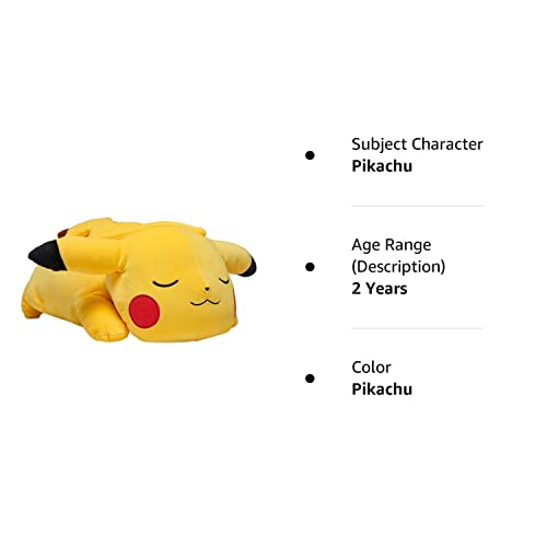 Pokemon Pikachu Plush, 18-Inch Plush Toy - Adorable Sleeping Pikachu - Ultra-Soft Plush Material, Perfect For Playing, Cuddling & Sleeping - Gotta Catch ‘Em All