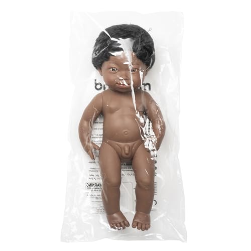 Miniland Educational Anatomically Correct 15'' Baby Doll, Down Syndrome African-American Boy, Brown/Black