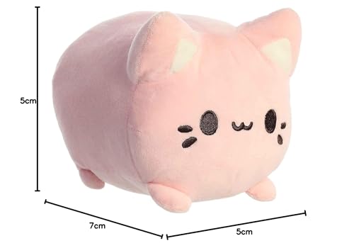 Aurora® Enchanting Tasty Peach® Strawberry Meowchi Stuffed Animal - Bright & Colorful Design - Showpiece Plush - Pink 7 Inches