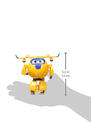 AlphaToys Super Wings Transformer Toys - 5 in 1 Donnie Airplane to Robot, Yellow, 2-in-1 Action Figures for Kids Age 3+