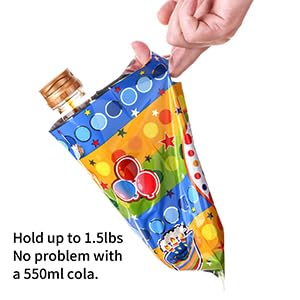 PintreeLand Happy Birthday Party Favor Bags 40 PCS Plastic Goodies Loot Bags Bulk for Kids Baby Girls & Boys Birthday Return Gif