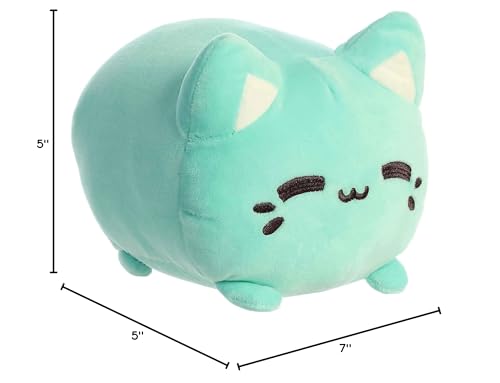 Aurora® Mint Meowchi Stuffed Animal - 7 Inch Plush - Enchanting Tasty Peach® Design - Colorful Polyester