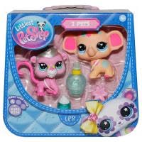 Littlest Pet Shop Monkey & Pink Pet Figure Set with Accessories Series 4 Elephant Spa Pet Pair