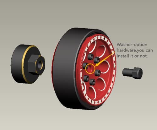 Treal Brass Extended Wheel Hubs (4P) +5Mm Axle Counter Weight 12G For Axial Scx24 Deadbolt C10 Gladiator Bronco -Black