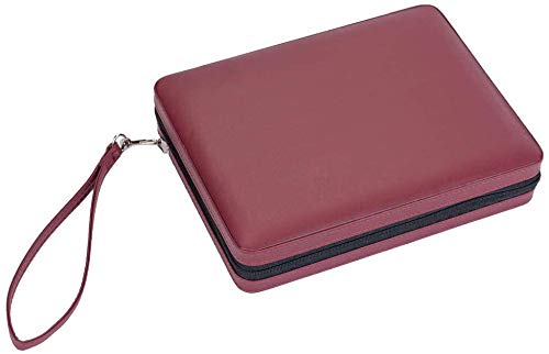 We Games Backgammon Set, Board Games For Adults - Travel Games - Magnetic With Burgundy Leatherette Backgammon Board And Carrying Strap - Travel Backgammon Sets For Adults