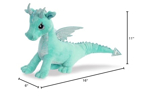 Aurora Willow Dragon Plush Toy - 12" Green Polyester Model 30838