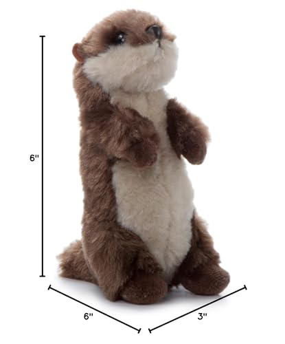 The Petting Zoo River Otter Plush Toy, 6" Brown Stuffed Animal, Recycled Material, Model 421020 - Perfect Gift for Kids