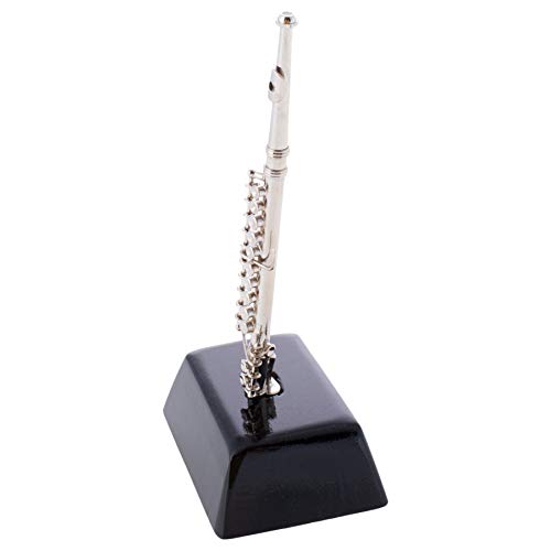 Broadway Gift Miniature Silvertone Flute 6 Inch Decorative Figurine With Base