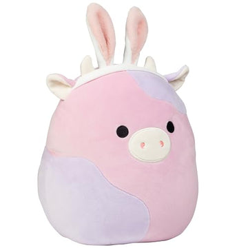 Squishmallows Original 10-Inch Patty The Purple Cow W/Bunny Ears - Official Jazwares Plush - Collectible Soft & Squishy Cow Bunn