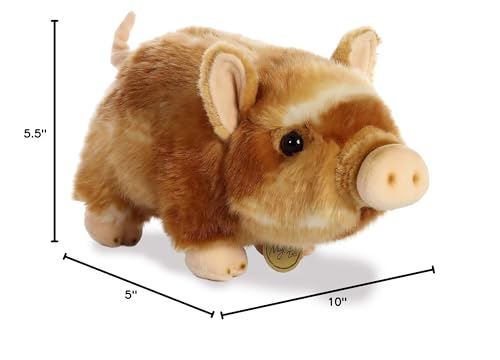 Aurora Adorable Miyoni Tots Pot-Bellied Piglet Two Color Stuffed Animal - Lifelike Detail - Cherished Companionship - Brown 11 I