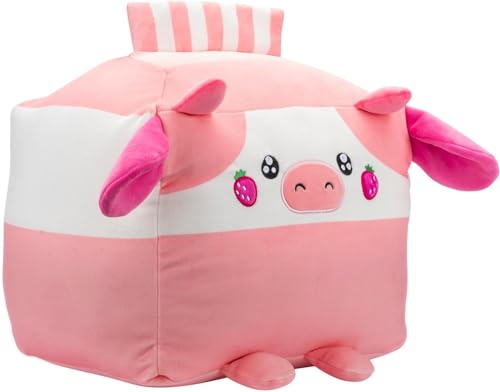 Russ 14-Inch Strawberry Milk Box Cow Plush - Ultrasoft Official Jazwares Plush From The Makers Of Squishmallows