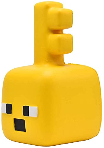 Just Toys LLC Minecraft Dungeons Key Golem Mega SquishMe - Small Yellow Polyurethane Plush Toy, Model JT3670KG