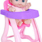 JC Toys Lil Cutesies 9 All Vinyl Baby Doll Feeding Time Gift Set| Posable and Washable | Removable Outfit | High Chair and Feeding Accessories Ages 2+