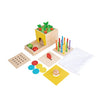 Adena Montessori 5-in-1 Wooden Play Kit - Object Permanence Box, Color Drop, Cotton Swab Game, Carrot Harvest, Coin Box for Kids 1 Year Old, Multicolor