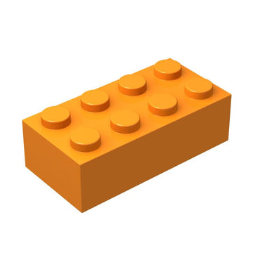 100 Piece Orange Bricks Bulk, Orange 2X4 Building Bricks Flat, Compatible With Lego Parts And Pieces: 2X4 Orange Bricks(Color: O