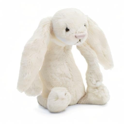 Jellycat Bashful Cream Bunny Stuffed Animal, Small 7", Polyester, Multicolor, Model BASS6BC