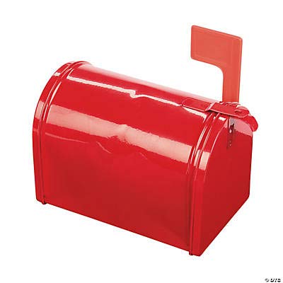 Fun Express Little Red Tinplate Mailbox - Red Metal Mailbox, Model FNEIN-52/50, Durable Plastic Construction