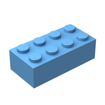 100 Piece Light Blue Bricks Bulk, Light Blue 2x4 Building Bricks Flat, Compatible with Lego Parts and Pieces: 2x4 Light Blue Bri