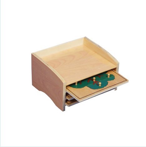 Adena Montessori Botany Puzzle Cabinet - Small Beech Wood, 3 Puzzles I ...