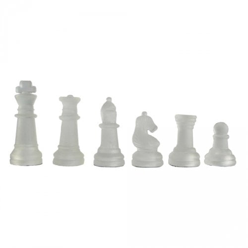 Avant-Garde Black Frosted Glass Chess Set With Mirror Board