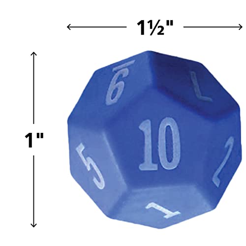 Teacher Created Resources 12 Sided Dice, Pack of 6, Assorted Colors, Plastic, 1" x 1-1/2", Model TCR20806