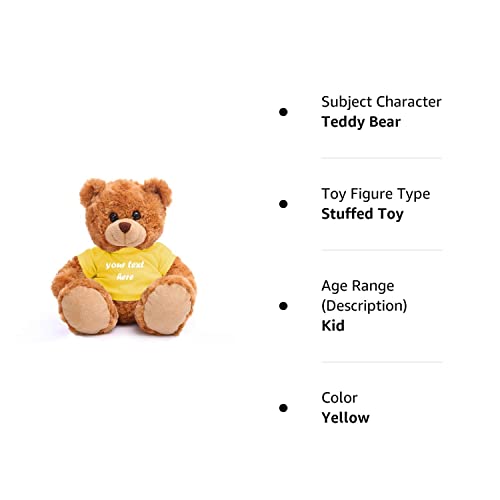 Plushland Teddy Bear 11 Inch, Stuffed Animal Personalized Gift - Great Present For Mothers Day, Valentine Day, Graduation, Birthday,Anniversary, Get Well,Christmas (Mocha Bear, Yellow)