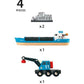Brio World - 33534 Container Ship And Crane Wagon | Premium 4-Piece Kids Train Set Toy | Enhances Motor Skills & Creativity | Co