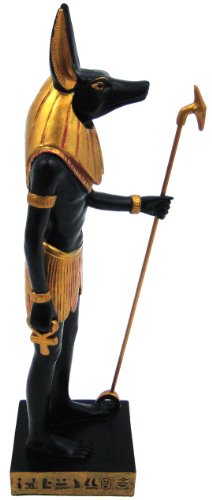 Ptc 11.88 Inch Gold And Black Color Egyptian Anubis Dog Standing Figurine
