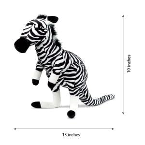 Randimals Zebra Style Kangaroo Plush Stuffed Toy 15   Soft & Huggable  enhanced Quality Hybrid Animal Friend Encourages Adventure & Imagination