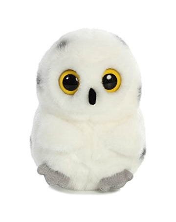 Aurora® Round Rolly Pet™ Hoot Owl™ Stuffed Animal - Adorable Companions - On-The-Go Fun - White 5 Inches