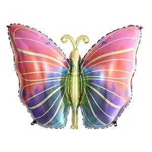 Party Port 29 Inches Butterfly Shape Foil Balloon For Theme Birthday, Baby Shower & Other Decoration (Pack Of 1, 4D)  Multicolo