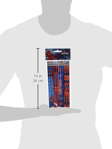 12-Piece Spider-Man Pencils, Multicolored, Amscan