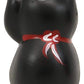 Ebros Japanese Good Luck And Fortune Charm Beckoning Cat Maneki Neko With Baby Bib Miniature Ceramic Figurine 2.5' Tall Welcoming Lucky Cats Symbol (Black Maneki Neko)