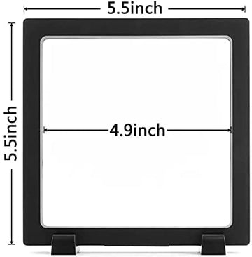 Rechiato 2Pcs Of 3D Floating Display Cases 5.5''  5.5''  0.8'', Coin Display Case Coin Holder Coin Display Frame Stand Holder Fo