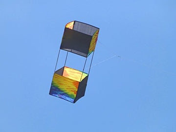 In The Breeze 3071 — Tie Dye Double Box Kite — Easy-Flying, Single-Line Colorful Kite; Kite Line Included