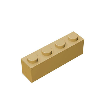 Classic Building Brick 1x4, 100 Piece Bulk Brick Block, Apricot Yellow 1x4 Bricks, Compatible with Lego Parts and Pieces 3010(Co