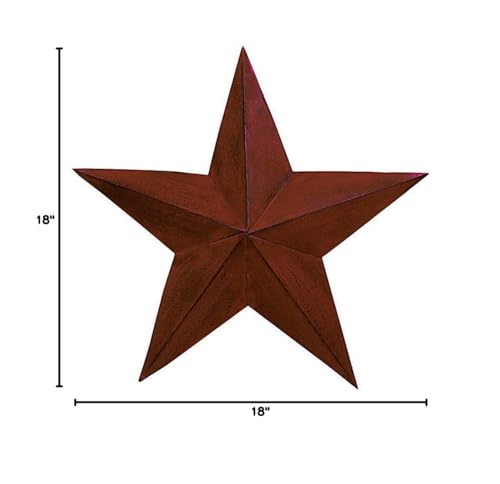 The Country House Collection 18 Inch Burgundy Barn Star