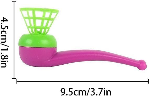 3Pcs Random Color Floating Blow Pipe Balls Game Toys, Floating Blow Pipe & Balls Balance Blowing Toys, Stress Reliever Balance B