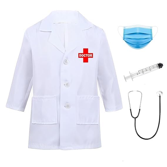 ADARSH ENTERPRISES Doctor Coat dress for Kids | Doctor Lab Coat Costumes for boys & girls | Doctor Coat With Stethoscope (Set Of