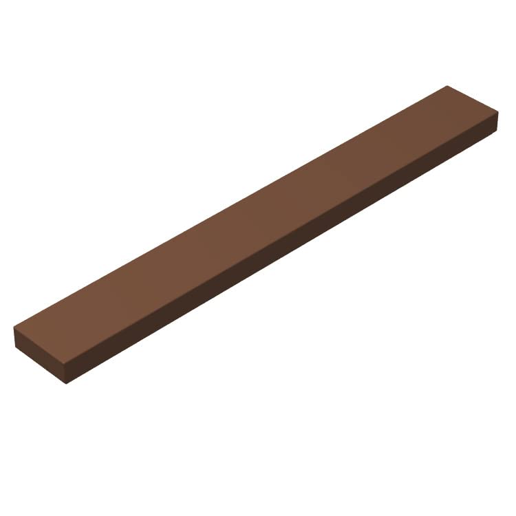 Classic Tiles Block Bulk, Brown Tiles 1X8, Building Tiles Flat 100 Piece, Compatible With Lego Parts And Pieces: 1X8 Brown Tiles(Color:Brown)