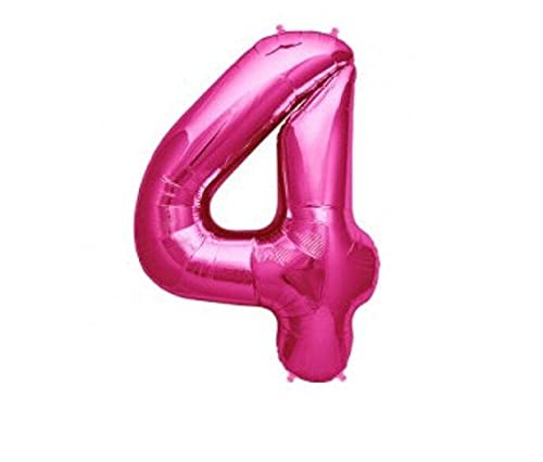 HK balloons Number 4 Foil Toy Balloons for 4th Birthday 36 Inch (Pink4)
