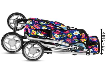 Baby Doll Stroller Gift for Kids, Toy Doll Stroller with Adjustable Canopy & Storage Basket Push Baby Stroller for Dolls Foldabl
