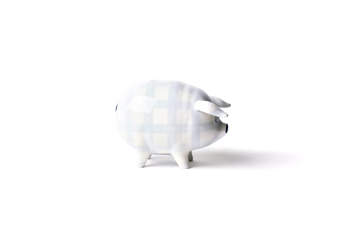 Coton Colors Gingham Piggy Bank Blue