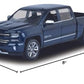 Motormax 2018 Chevrolet Silverado LTZ Pickup Truck Diecast Model Car 8" Blue Metallic 100 Years Anniversary Model 79353BL