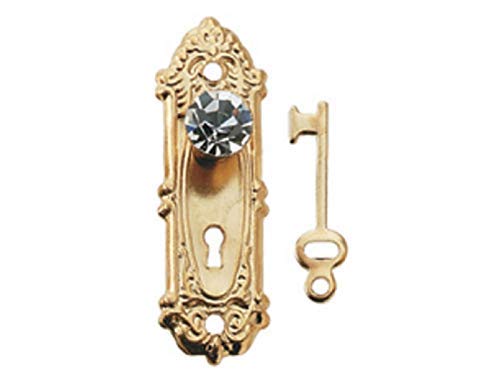Dollhouse Miniature Crystal Opryland Doorknob w/Plate & Key by Houseworks